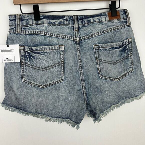 O’Neill High Rise Marina Cutoff Frayed Hem Jean Shorts 28 NWT boho festival stre - Picture 6 of 13